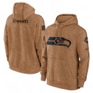 Men's Seattle Seahawks Brown 2023 Salute To Service Club Pullover Hoodie