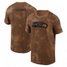 Men's Seattle Seahawks Brown 2023 Salute To Service Sideline T Shirt