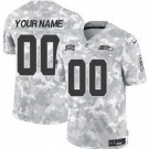 Men's Seattle Seahawks Customized Limited Arctic Camo 2024 Salute to Service Jersey