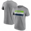 Men's Seattle Seahawks Gray Square Off Tri Blend T Shirt