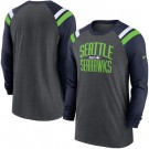 Men's Seattle Seahawks Gray Tri Blend Raglan Athletic Long Sleeve T Shirt