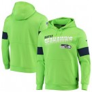Men's Seattle Seahawks Green Sideline Arch Jersey Performance Pullover Hoodie