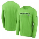 Men's Seattle Seahawks Green Sideline Infograph Lock Up Performance Long Sleeve T Shirt