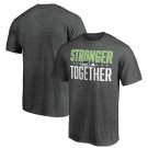 Men's Seattle Seahawks Heather Charcoal Stronger Together Printed T-Shirt 0732