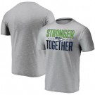 Men's Seattle Seahawks Heather Charcoal Stronger Together Printed T-Shirt 0976
