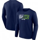 Men's Seattle Seahawks Navy NFL x Bud Light Long Sleeve T Shirt