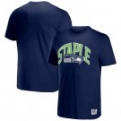 Men's Seattle Seahawks Navy NFL x Staple Logo Lockup T Shirt