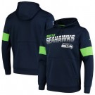 Men's Seattle Seahawks Navy Sideline Arch Jersey Performance Pullover Hoodie