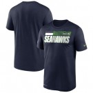 Men's Seattle Seahawks Navy Sideline Impact Legend Performance T Shirt 540