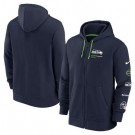 Men's Seattle Seahawks Navy Surrey Full Zip Hoodie
