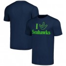 Men's Seattle Seahawks Navy The NFL ASL Collection by Love Sign Tri Blend T Shirt