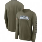 Men's Seattle Seahawks Olive 2022 Salute To Service Long Sleeve T Shirt