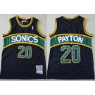 Men's Seattle Sonics #20 Gary Payton Black 1995 Throwback Swingman Jersey