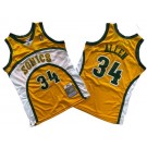 Men's Seattle Sonics #34 Ray Allen Yellow 2006 Throwback Swingman Jersey