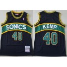 Men's Seattle Sonics #40 Shawn Kemp Black 1994 Throwback Swingman Jersey
