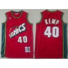 Men's Seattle Sonics #40 Shawn Kemp Red 1995 Throwback Swingman Jersey