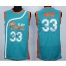 Men's Semi Pro Flint Tropses #33 Jackie Moon Aqua Basketball Jersey