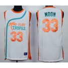 Men's Semi Pro Flint Tropses #33 Jackie Moon White Basketball Jersey