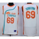 Men's Semi Pro Flint Tropses #69 Downtown White Basketball Jersey
