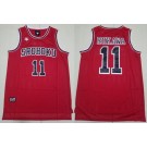 Men's Slam Dunk Shohoku #11 Rukawa Kaede Red Swingman Basketball Jersey