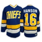 Men's Slap Shot Charlestown Chiefs #16 Jack Hanson Brothers Navy Hockey Jersey