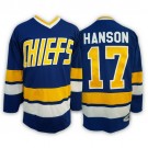 Men's Slap Shot Charlestown Chiefs #17 Steve Hanson Brothers Navy Hockey Jersey