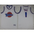 Men's Space Jam Tune Squad #! Taz White Basketball Jersey