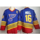 Men's St Louis Blues #16 Brett Hull Blue Retro Jersey