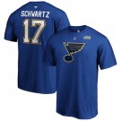Men's St Louis Blues #17 Jaden Schwartz Blue Printed T Shirt 112189