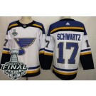 Men's St Louis Blues #17 Jaden Schwartz White 2019 Stanley Cup Finals Jersey