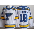 Men's St Louis Blues #18 Robert Thomas White Authentic Jersey