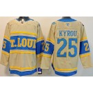 Men's St Louis Blues #25 Jordan Kyrou Cream 2025 Winter Classic Authentic Jersey