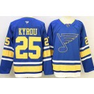 Men's St Louis Blues #25 Jordan Kyrou Light Blue Authentic Jersey