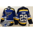 Men's St Louis Blues #29 Vince Dunn Blue 2019 Stanley Cup Champions Jersey