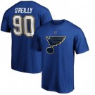 Men's St Louis Blues #90 Ryan O'Reilly Blue Printed T Shirt 112585