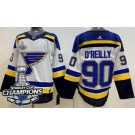 Men's St Louis Blues #90 Ryan O'Reilly White 2019 Stanley Cup Champions Jersey