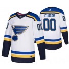 Men's St Louis Blues Customized White Authentic Jersey
