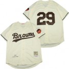 Men's St Louis Browns #29 Satchel Paige Cream 1953 Throwback Jersey