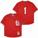 Men's St Louis Cardinals #1 Ozzie Smith Red Mesh Throwback Jersey