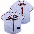 Men's St Louis Cardinals #1 Ozzie Smith White 1944 Throwback Jersey