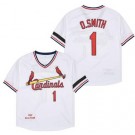 Men's St Louis Cardinals #1 Ozzie Smith White 1982 Throwback Jersey