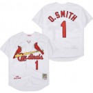 Men's St Louis Cardinals #1 Ozzie Smith White 1992 Throwback Jersey