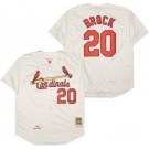 Men's St Louis Cardinals #20 Lou Brock Cream 1967 Throwback Jersey