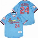 Men's St Louis Cardinals #24 Whitey Herzog Blue 1985 Turn Back The Clock Jersey
