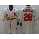 Men's St Louis Cardinals #28 Nolan Arenado Cream Cool Base Jersey