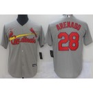 Men's St Louis Cardinals #28 Nolan Arenado Gray Cool Base Jersey