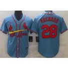 Men's St Louis Cardinals #28 Nolan Arenado Light Blue Cool Base Jersey
