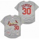 Men's St Louis Cardinals #30 Orlando Cepeda Gray 1967 Throwback Jersey