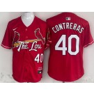 Men's St Louis Cardinals #40 Willson Contreras Red 2024 City Connect Limited Jersey