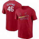 Men's St Louis Cardinals #46 Paul Goldschmidt Red Printed T Shirt 112311